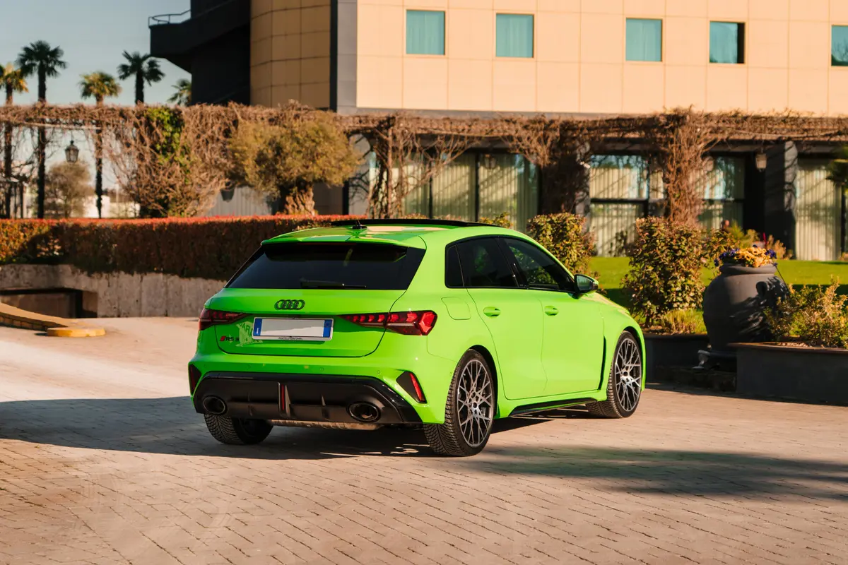 Audi RS3 Restyling 2025, rear view — Priveo Cars, Europe