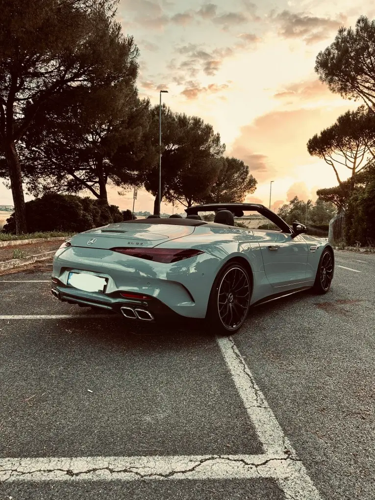 Mercedes Benz SL63 Cabrio 2023, rear view — Priveo Cars, Europe
