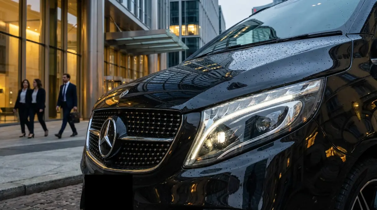 Mercedes V Class 2026, front view — Priveo Cars, Europe