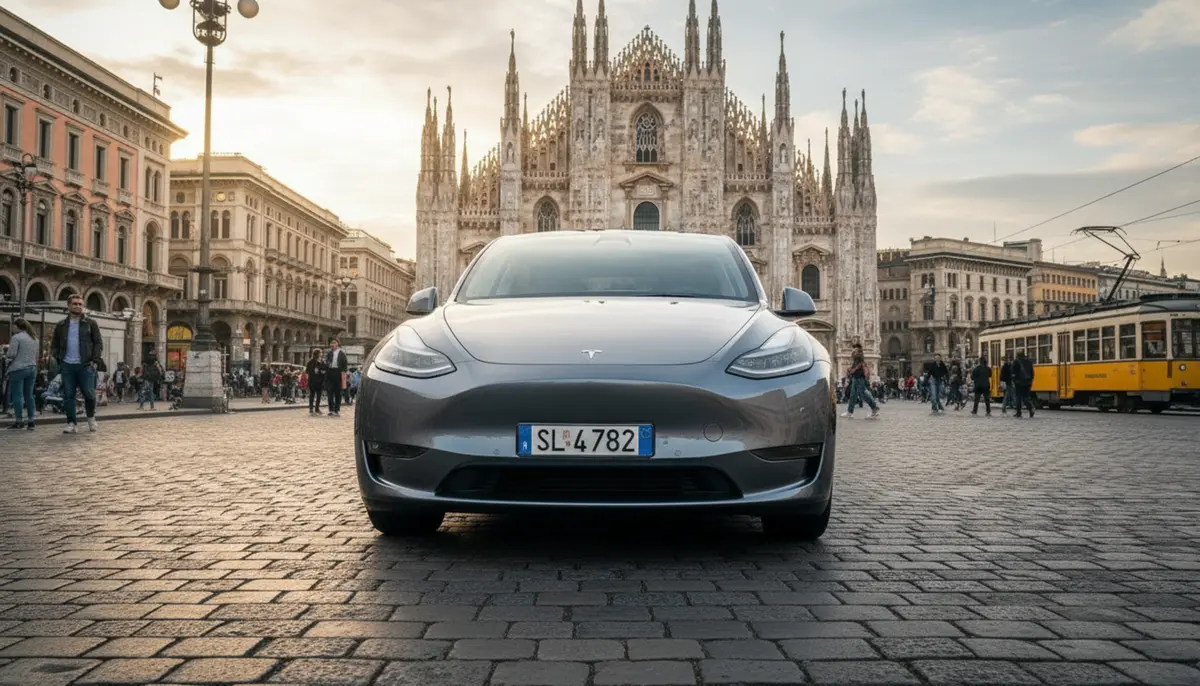 Tesla Model Y Long Range 2023, front view — Priveo Cars, Europe