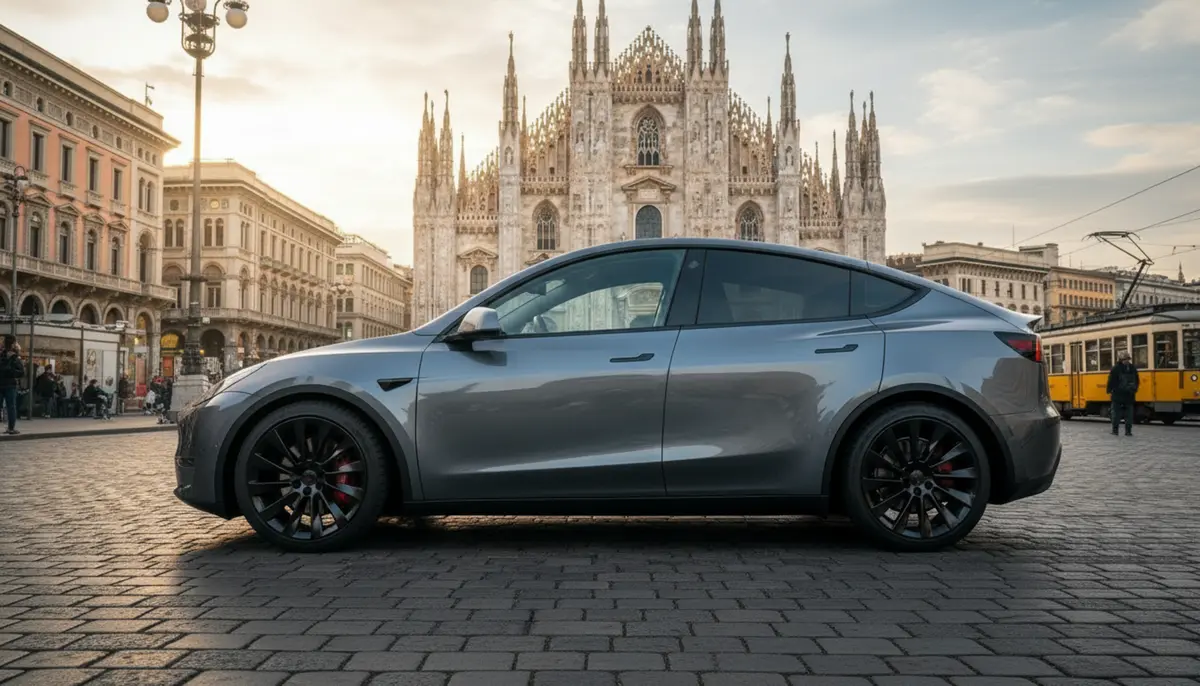 Tesla Model Y Long Range 2023, rear view — Priveo Cars, Europe